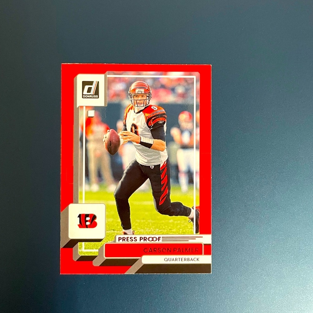 Carson Palmer Panini Donruss Press Proof Red Cincinnati Bengals Hall of Fame​